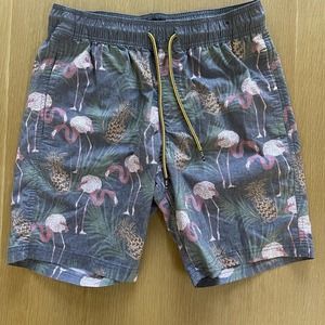 Men's Valor Size S Flamingo Print Swim Trunks Shorts
